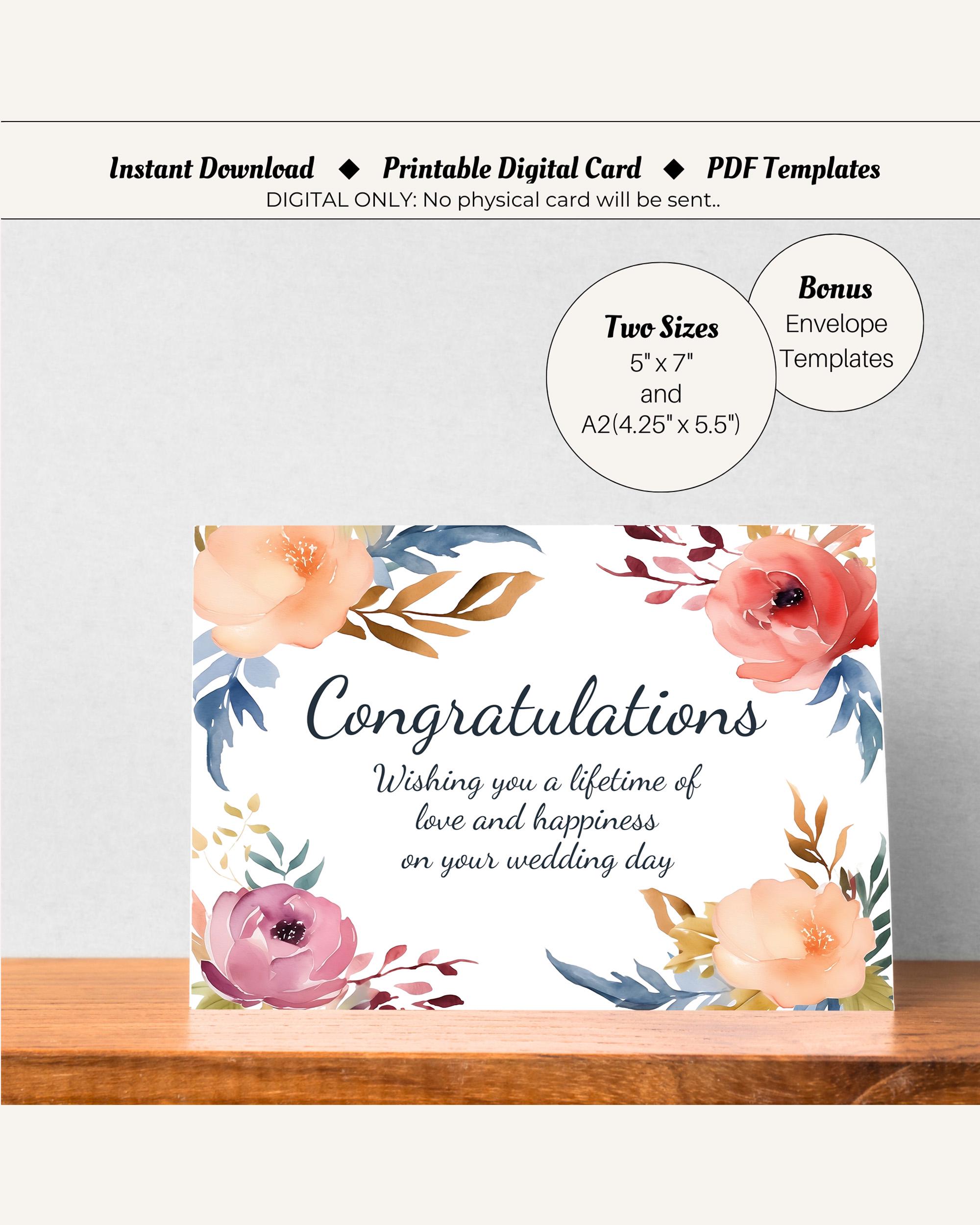 Wedding Congratulations Card, Printable Happy Wedding Day Card, Congrats to the Newlyweds Card, Friend Wedding Card, DIGITAL DOWNLOAD - Etsy wedding-congratulations-card-printable-happy-wedding-day-card-congrats-to-the-newlyweds-card-friend-wedding-card-digital-download-etsy