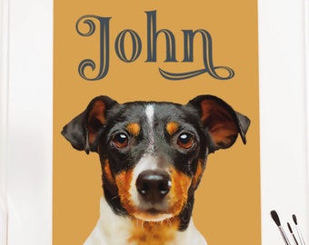 Personalized Pet Portrait, Custom Watercolor Style, Cartoon Dog Art