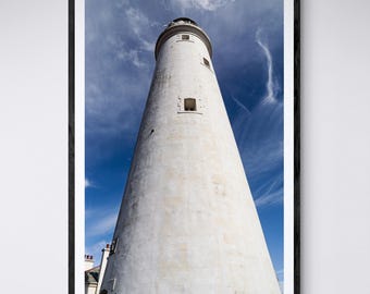 A different view of St. Mary's Lighthouse Framed Print low angle perspective view