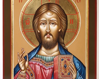 Hand Painted Byzantine Icon of Jesus Christ Pantocrator - Etsy
