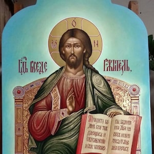 Orthodox Icon of Jesus Christ, Hand Painted, Greek icon, Byzantine Art, 31.5&quot; by 64.6&quot; by IkonArtMaster
