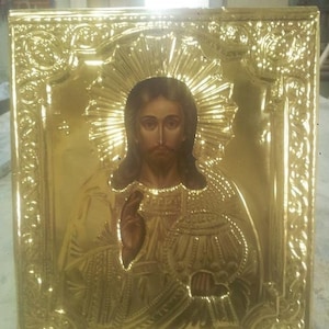Orthodox Icon of Jesus Christ, Hand Painted, Greek icon, Byzantine Art, 6.7&quot; by 8.3&quot; by IkonArtMaster