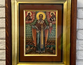 Orthodox Icon of Saint Nicholas the Wonderworker Hand Painted by IkonArtMaster
