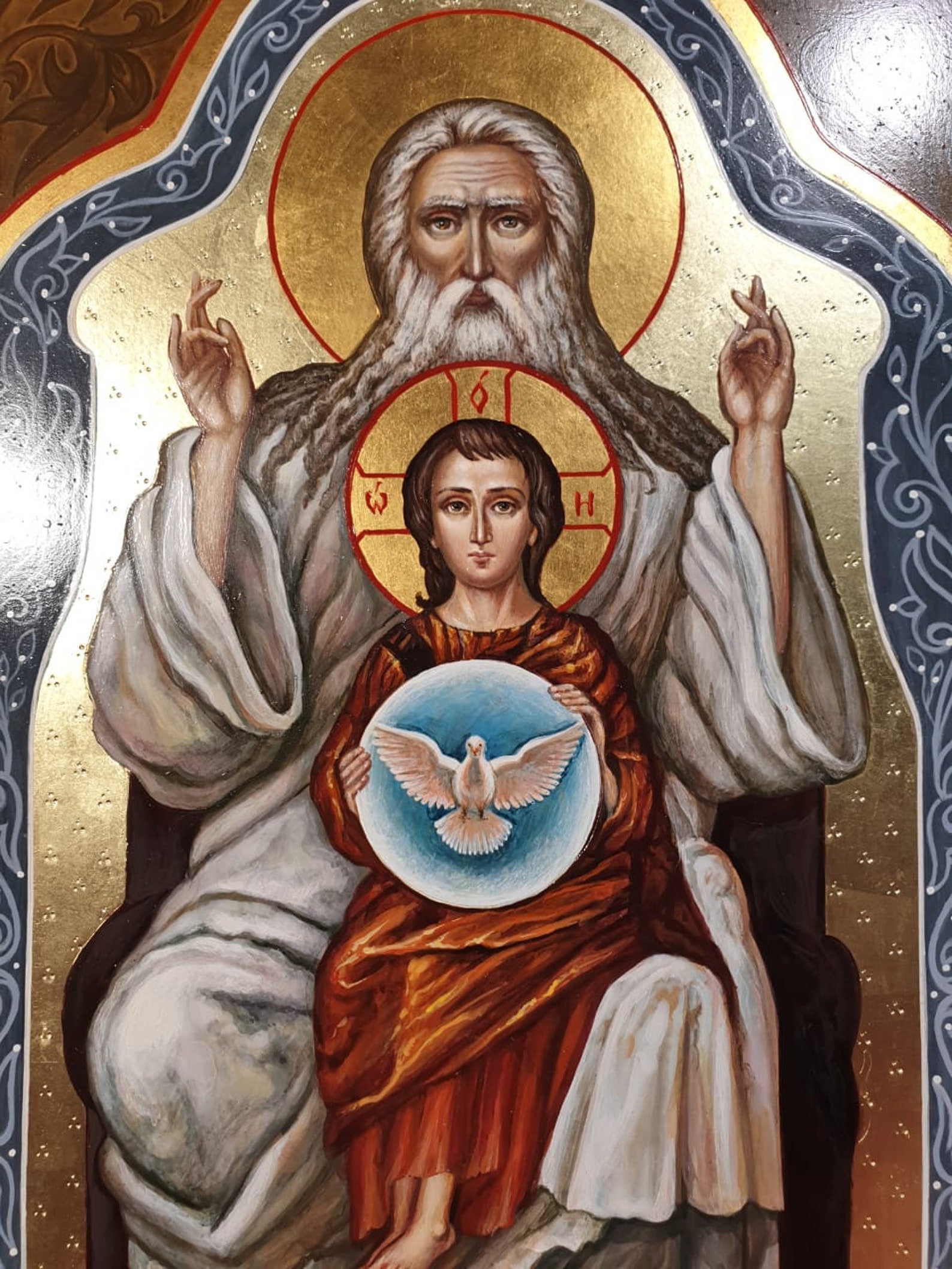 Orthodox Icon of Father, Son and Holy Spirit, the Holy Trinity, Greek ...