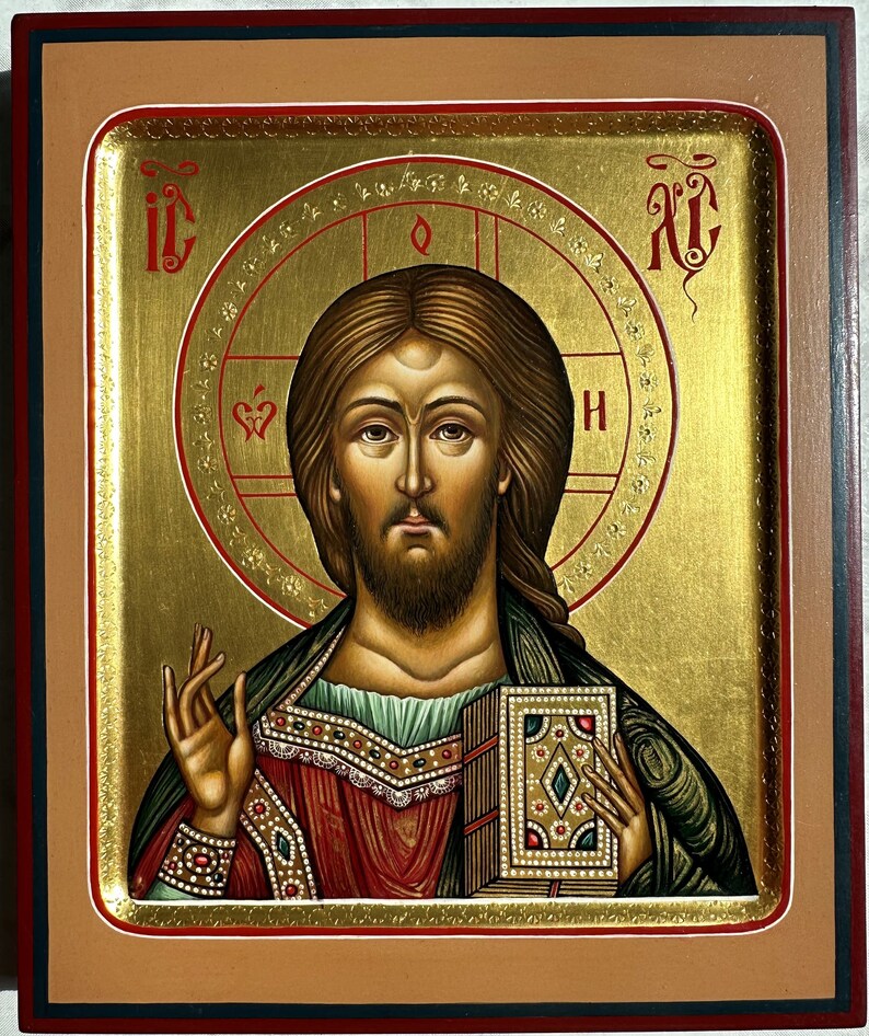 Orthodox Icon of Jesus Christ, Hand Painted, Greek Icon, Byzantine Art ...