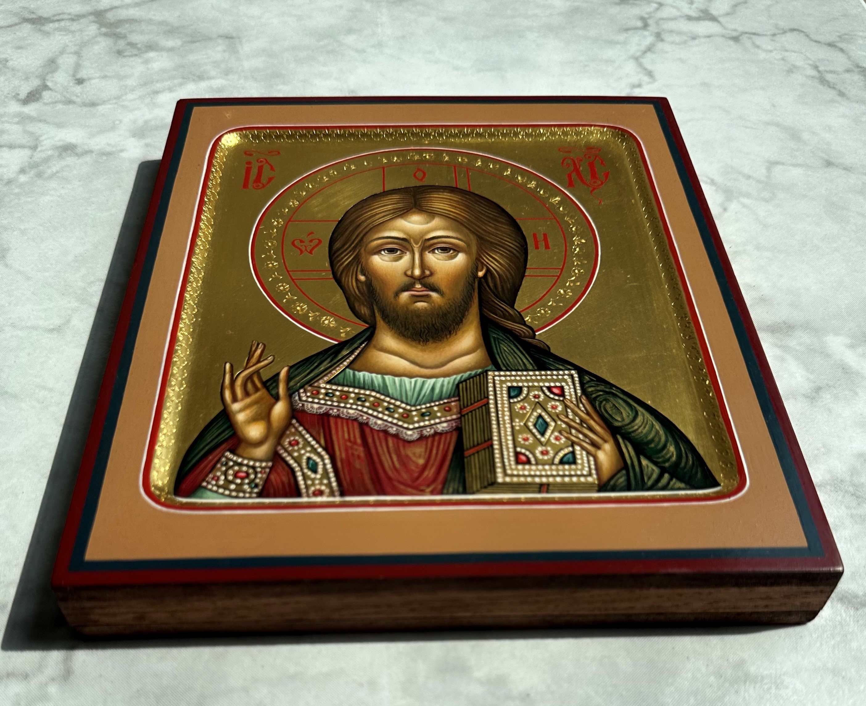 Orthodox Icon of Jesus Christ, Hand Painted, Greek Icon, Byzantine Art ...