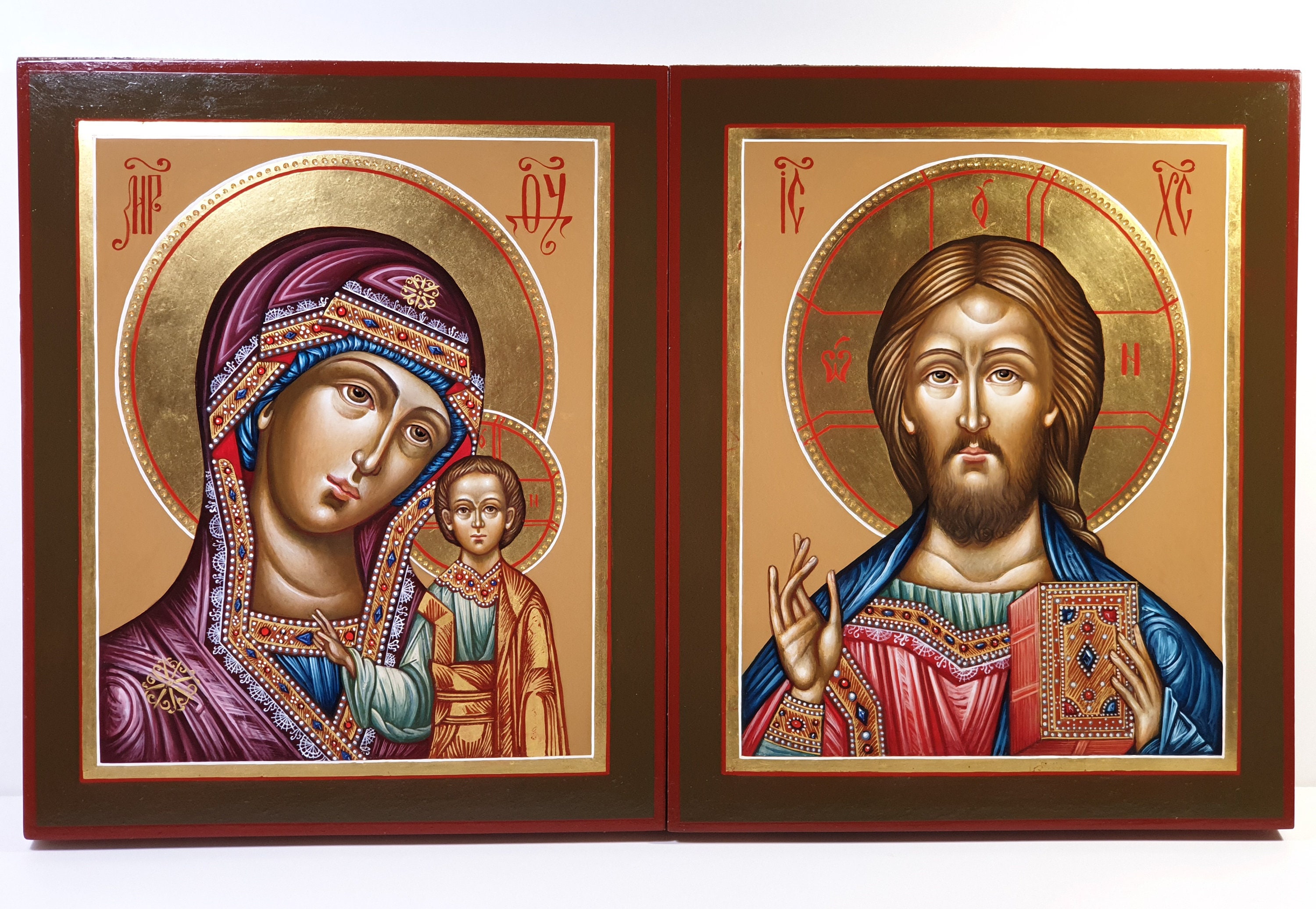 Orthodox Icon of Jesus Christ, Hand Painted, Greek Icon, Byzantine Art ...