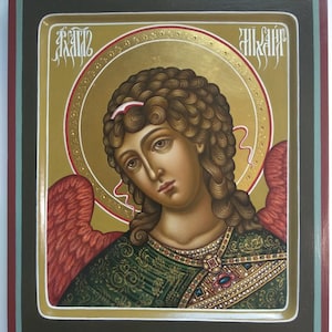 Orthodox Icon of Archangel Michael, Hand Painted, Greek icon, Byzantine Art, 8.3&quot; by 6.9&quot; by IkonArtMaster