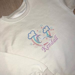 Personalised embroidered unicorn sweatshirt, unicorn sweatshirt, embroidered, personalised jumper, unicorn jumper, gift, sewn, girls,toddler