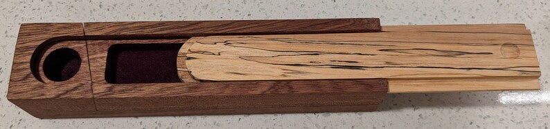 Handmade Felt Lined Hardwood Pencil Box With Included Ruler, Sharpener ...