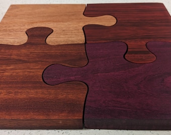 Handmade Wooden Puzzle Piece Interlocking Charcuterie Board