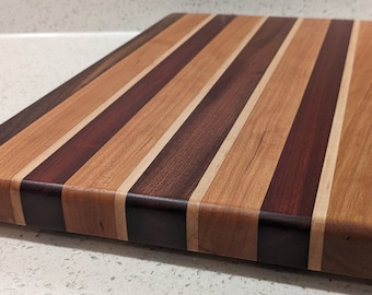 Handmade Striped Cutting Board - 10"x16"