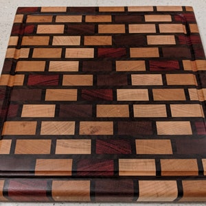 Handmade Random Brick Pattern End Grain Cutting Board