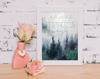 Forks Washington Twilight Book Poster, Twilight Wall Art, Twilight Decor, Twilight Print, Twilight Merch, Twilight Saga, Forks Washington