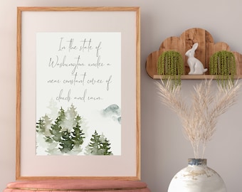 Forks Washington Twilight Book Poster, Twilight Wall Art, Twilight Decor, Twilight Print, Twilight Merch, Twilight Saga, Forks Washington