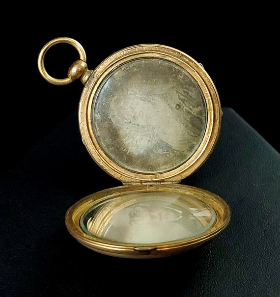 Antique Victorian HUGE Gold Filled Locket with Da… - image 6