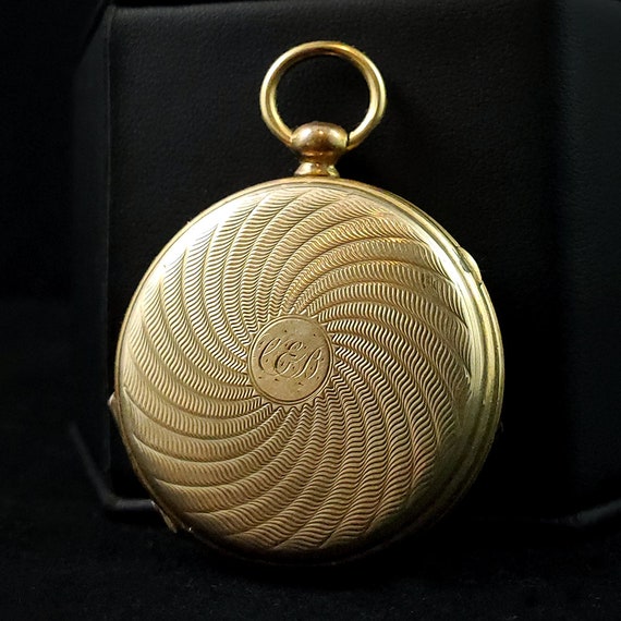 Antique Victorian HUGE Gold Filled Locket with Da… - image 8