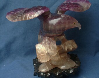 50% OFF - 6.3# Superb Hand Carved Fluorite Eagle, CR5.1a