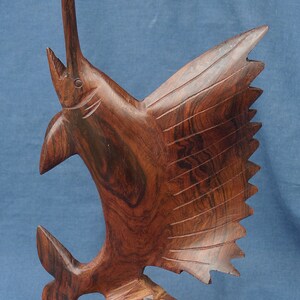 50% OFF - 12” Hand Carved Desert Ironwood Sailfish, T13.2