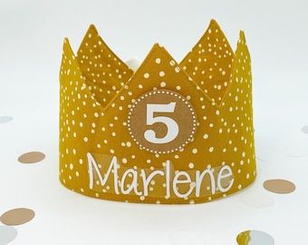 Birthday crown with number | Birthday crown with name | Crown with birthday numbers | Birthday crown adjustable size | Fabric crown children