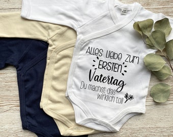 Babybody Vatertag | Wickelbody mit Spruch | Kimonobody | Babybody aus Bio Baumwolle | Babybody Papa | erster Vatertag | Bester Papa Body