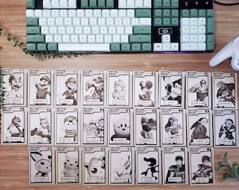 Schermata di selezione del personaggio di Super Smash Brothers Melee Carte ritratto in legno