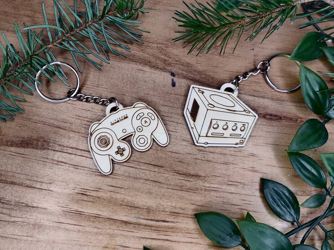 Laser Engraved Wood Gamecube Keychains Etsy