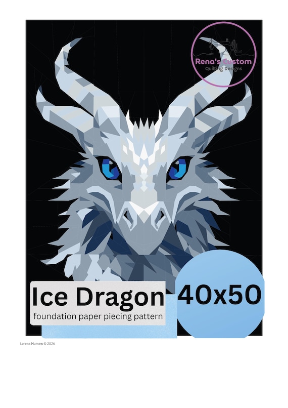 Ice Dragon Foundation Paper piecing pattern PDF