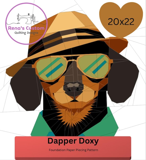 Dapper Doxy Foundation Paper Piecing Pattern 20x22"
