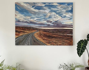Wessenden Head Road 1 - Original large acrylic painting on deep edge gallery wrapped canvas