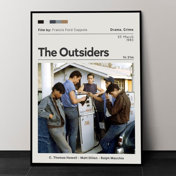 The Outsiders Movie Poster, Movie Wall Decor, Minimalist Movie Poster, Movie Poster Print, Retro Art Print, * Digital Download