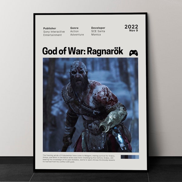 God of War: Ragnarök Games Poster, Games Wall Decor, Minimalist Games Poster, Video Games Poster Print, Play Station Poster*Digital Download