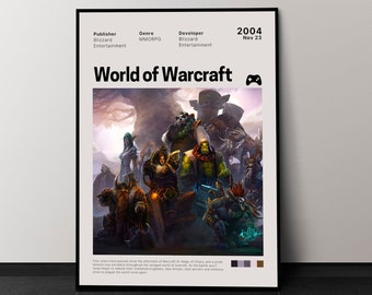 World of Warcraft Game Poster, Minimalist Games Poster, Video Games Poster Print, * Digital Download