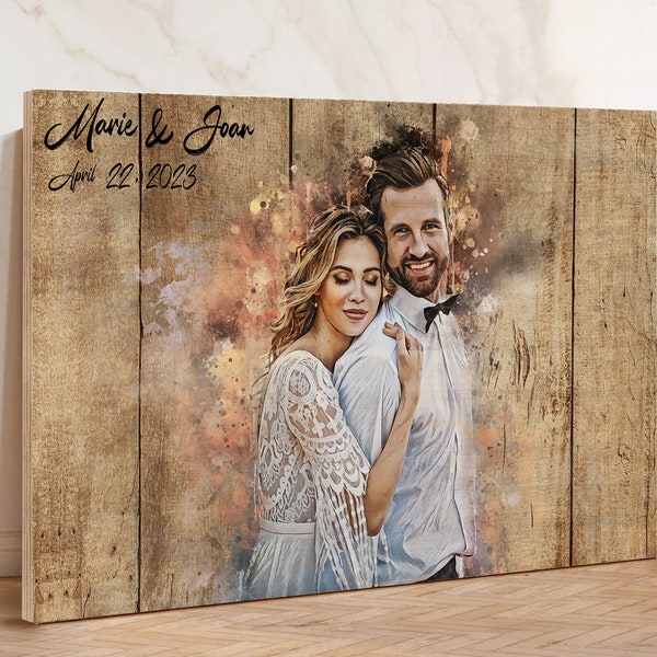 Wood Anniversary Gift, Wood Gifts for Men, 5th Anniversary Gift Wood, Anniversary Gifts for Men, Unique Wedding Gift for Couple, Wood Photo