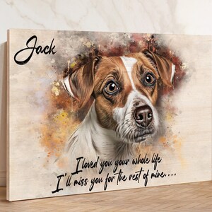 Personalized Watercolor Pet, Memorial Gift Dog Custom Pet Portrait from Photo