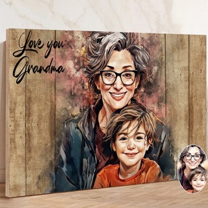 Custom Portrait Grandma Gift Personalized Gift for Grandmother Mothers Day Gift For Grandma Garden Decor Kitchen Gift Accessories for Mom