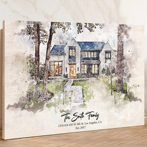 Custom House Portrait, Personalized Gift, New Home Gift, Home Gift, Watercolor House Portrait from Photo, Digitally Mastered Print