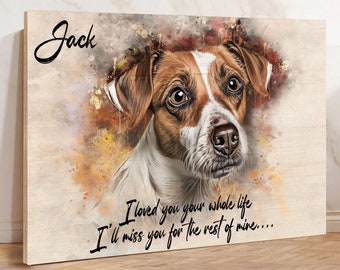 Personalized Watercolor Pet, Memorial Gift Dog Custom Pet Portrait from Photo