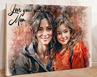 Personalized gifts for mom from daughter custom portrait from photo birthday gifts for her gifts for women sign wood wall art picture frame
