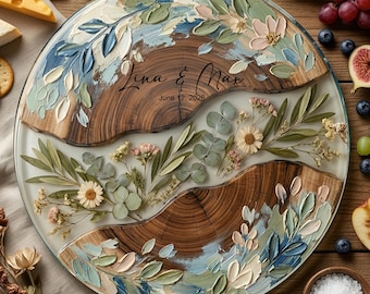 Personalized Charcuterie Board Ocean Wave Wood Look Cutting Board Unique Wedding Gift For Couple Bridal Shower Gift Engagement Gift for Her