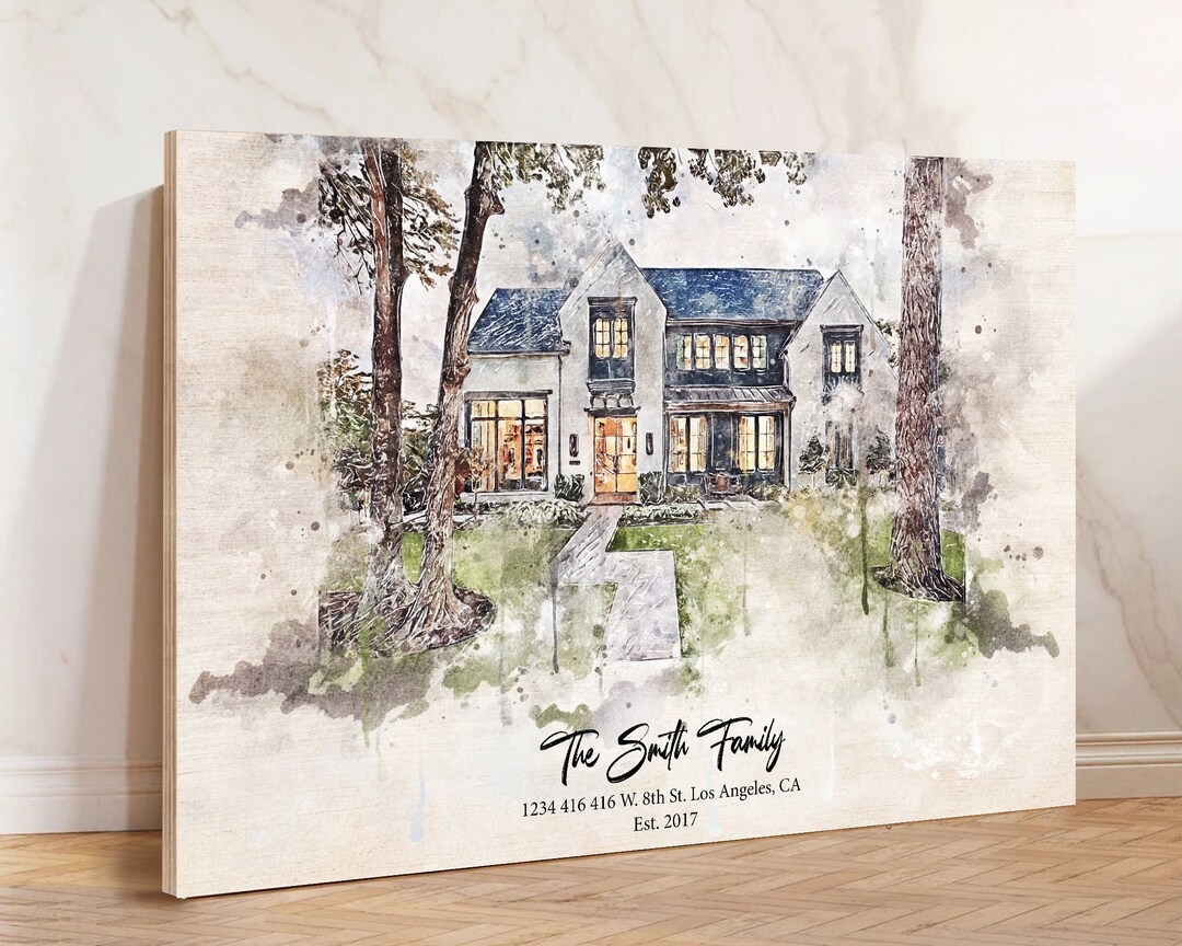 Custom House Portrait, Personalized Gift, New Home Gift, Home Gift ...