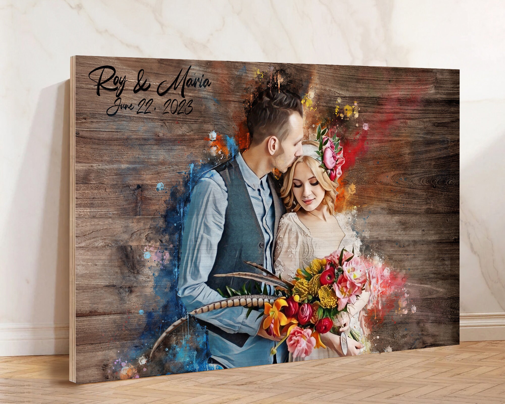 5 Year Anniversary Gift for Him Wood 1 Year Anniversary Gift for ...