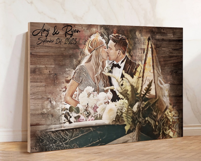 Bridal Shower Gift Wood Signs Personalized Wedding Gift for Couple Unique Engagement Gift for Her Anniversary Gift for Him Personalized Gift image 6