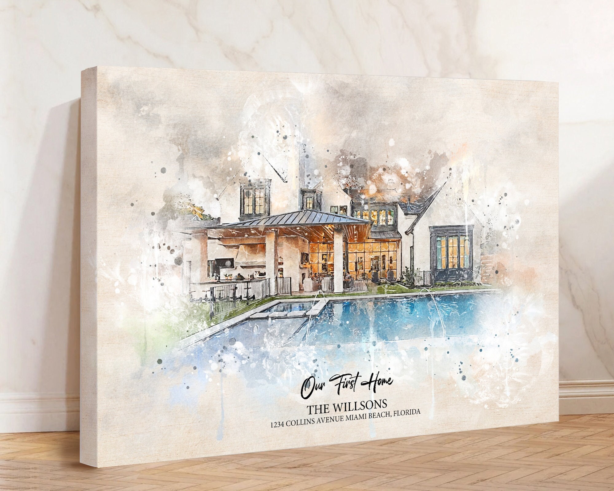 house portrait, house painting, house portrait from photo, realtor closing gift, housewarming gift, farmhouse frame, custom portrait, framed