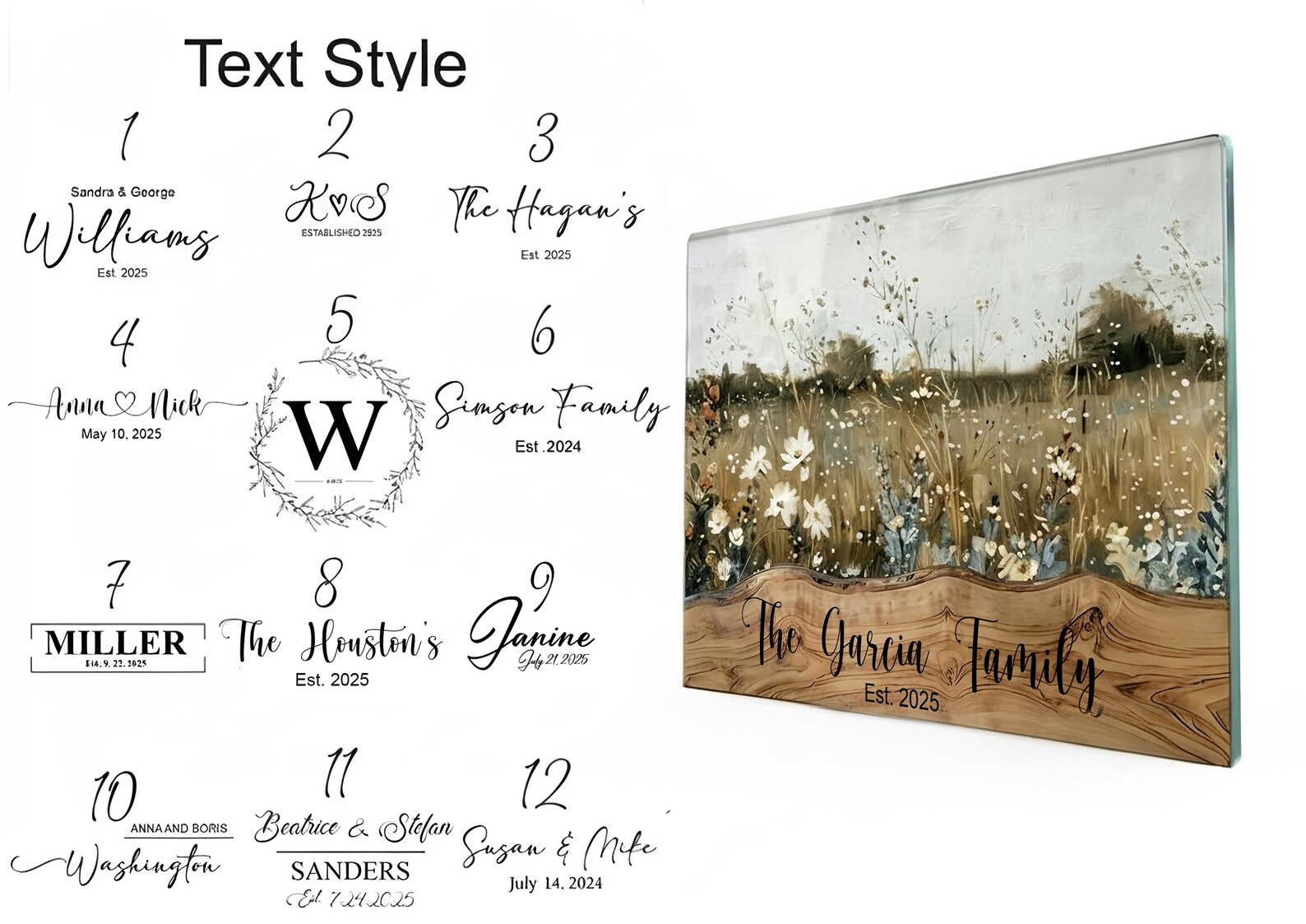 Personalized Wedding Gift for Couple Stained Glass Wood Look Cutting ...