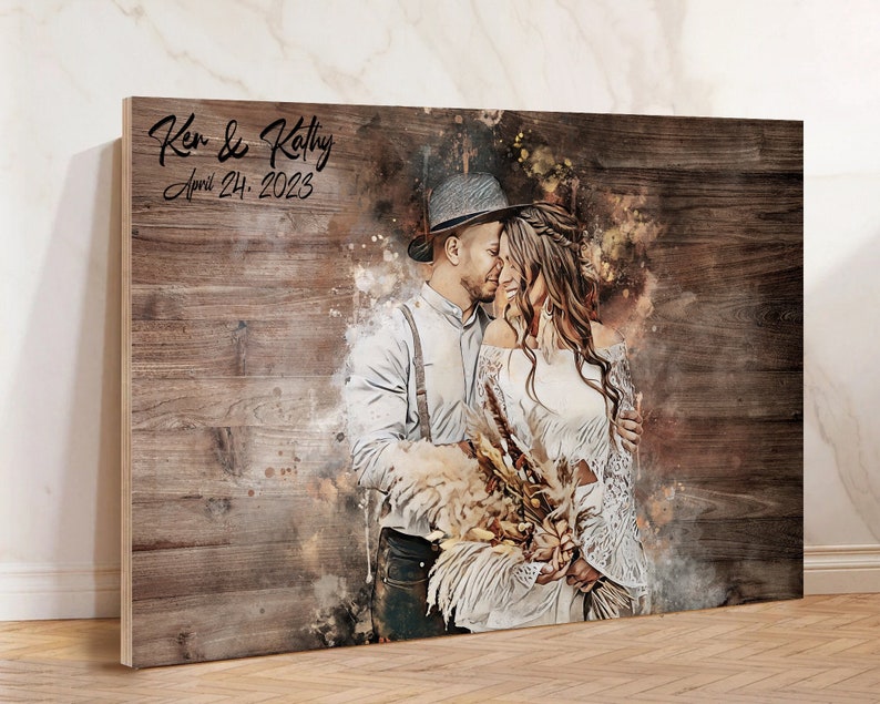 Bridal Shower Gift Wood Signs Personalized Wedding Gift for Couple Unique Engagement Gift for Her Anniversary Gift for Him Personalized Gift image 5