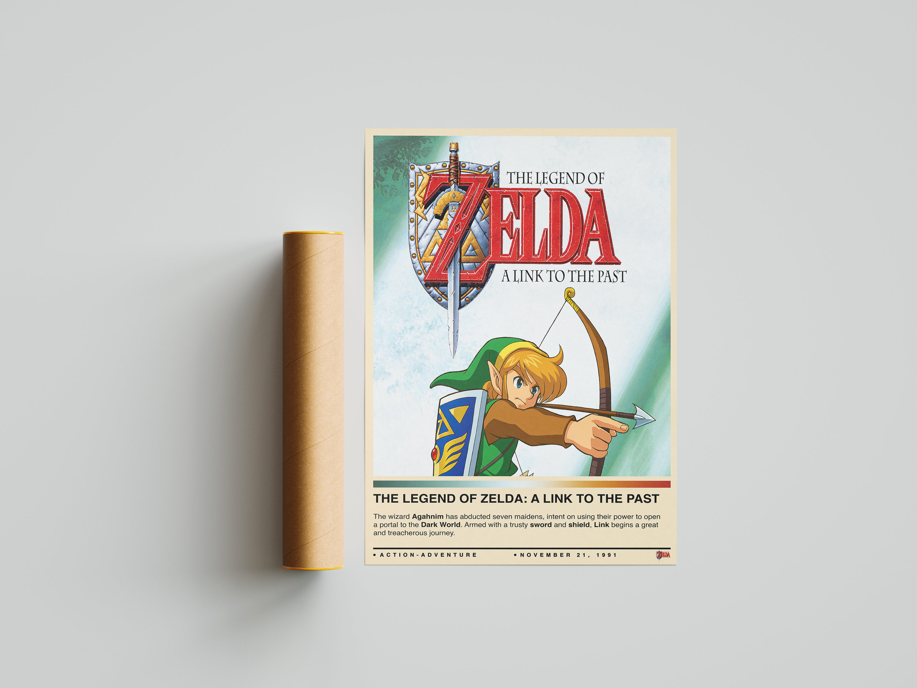 Poster Cartes Zelda Link To The Past Et Pokémon Rubis Saphir - Bon état - Super Nintendo & Game Boy Advance