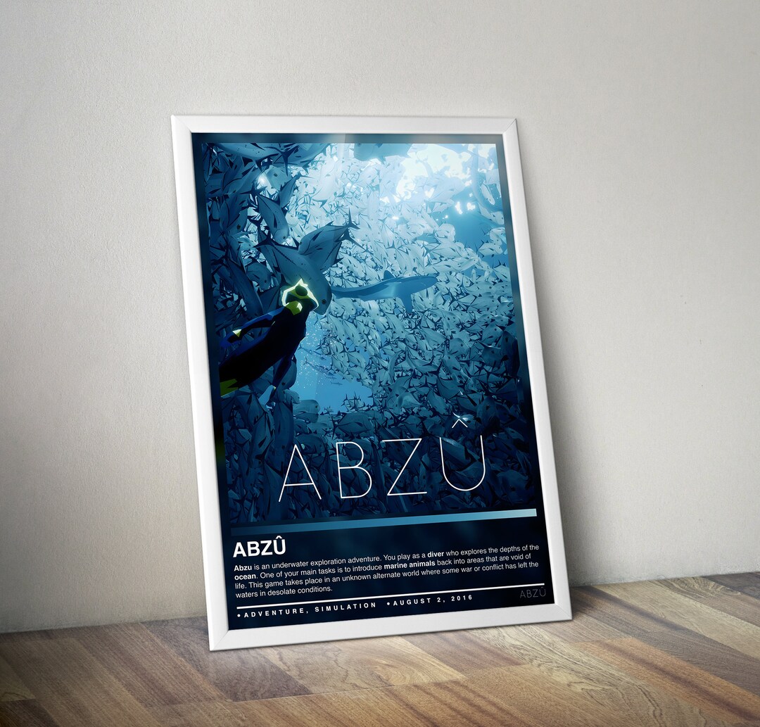 Abzu Poster Print Gaming Cover Gaming Poster 4 Colors Etsy
