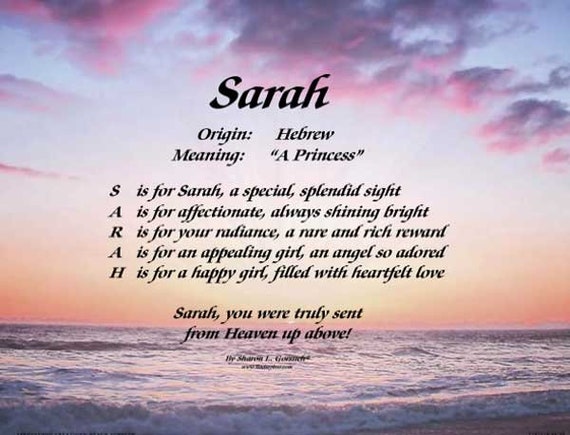 Meaning Name Sarah  