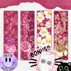 Pokemon Bookmark Printable Set Instant Download Print Etsy